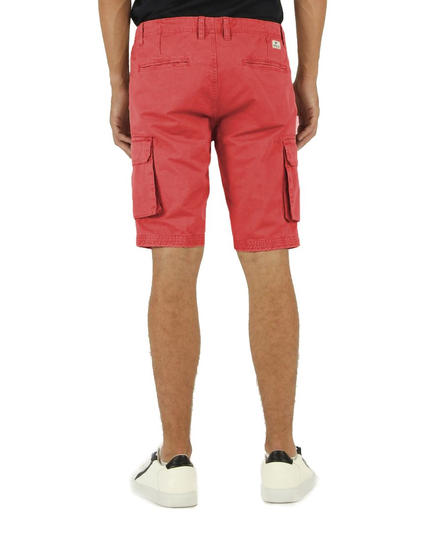 Fred Mello Chic Red Cotton Bermuda Shorts with Cargo Pockets