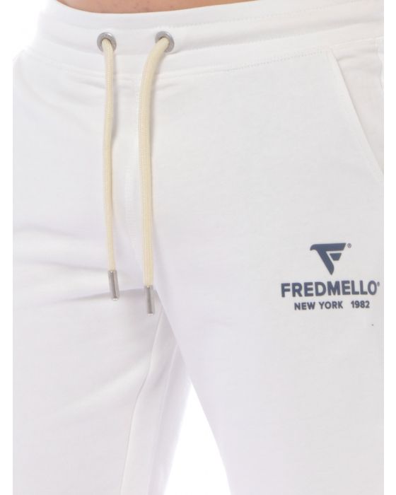 Fred Mello White Cotton Men Short