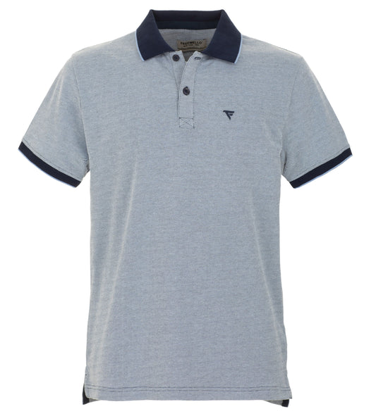 Fred Mello Blue Cotton Men Polo Shirt