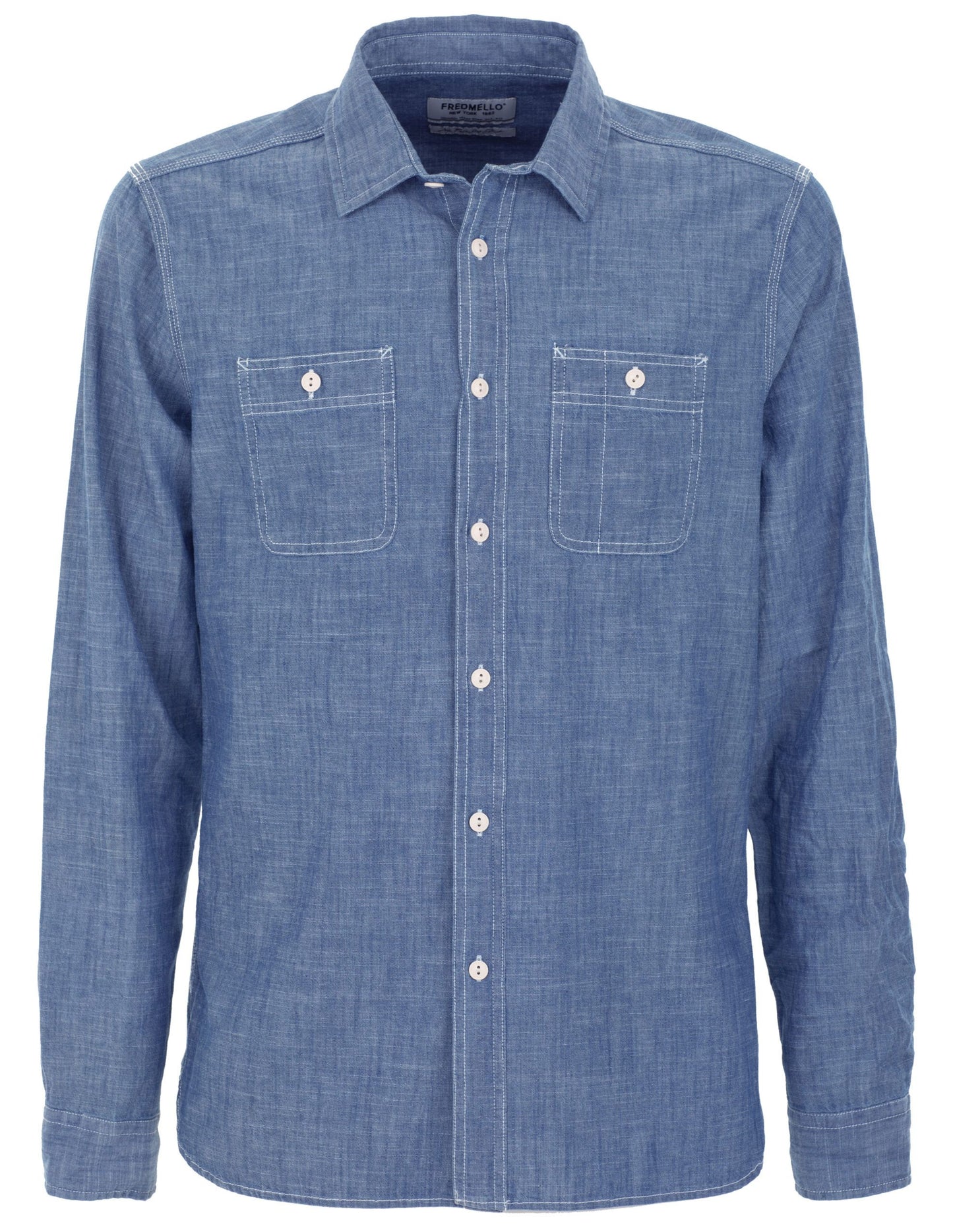 Fred Mello Chic Denim Chest Pocket Shirt