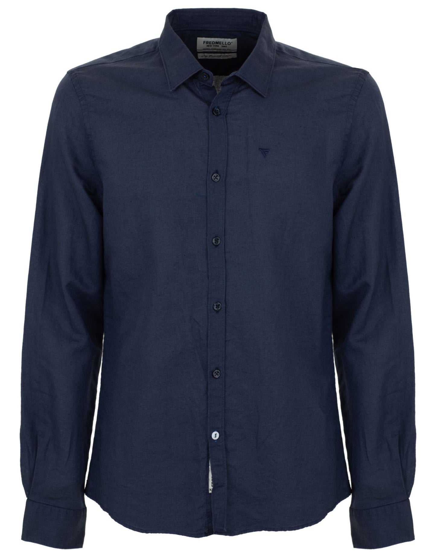 Fred Mello Blue Linen Men Shirt