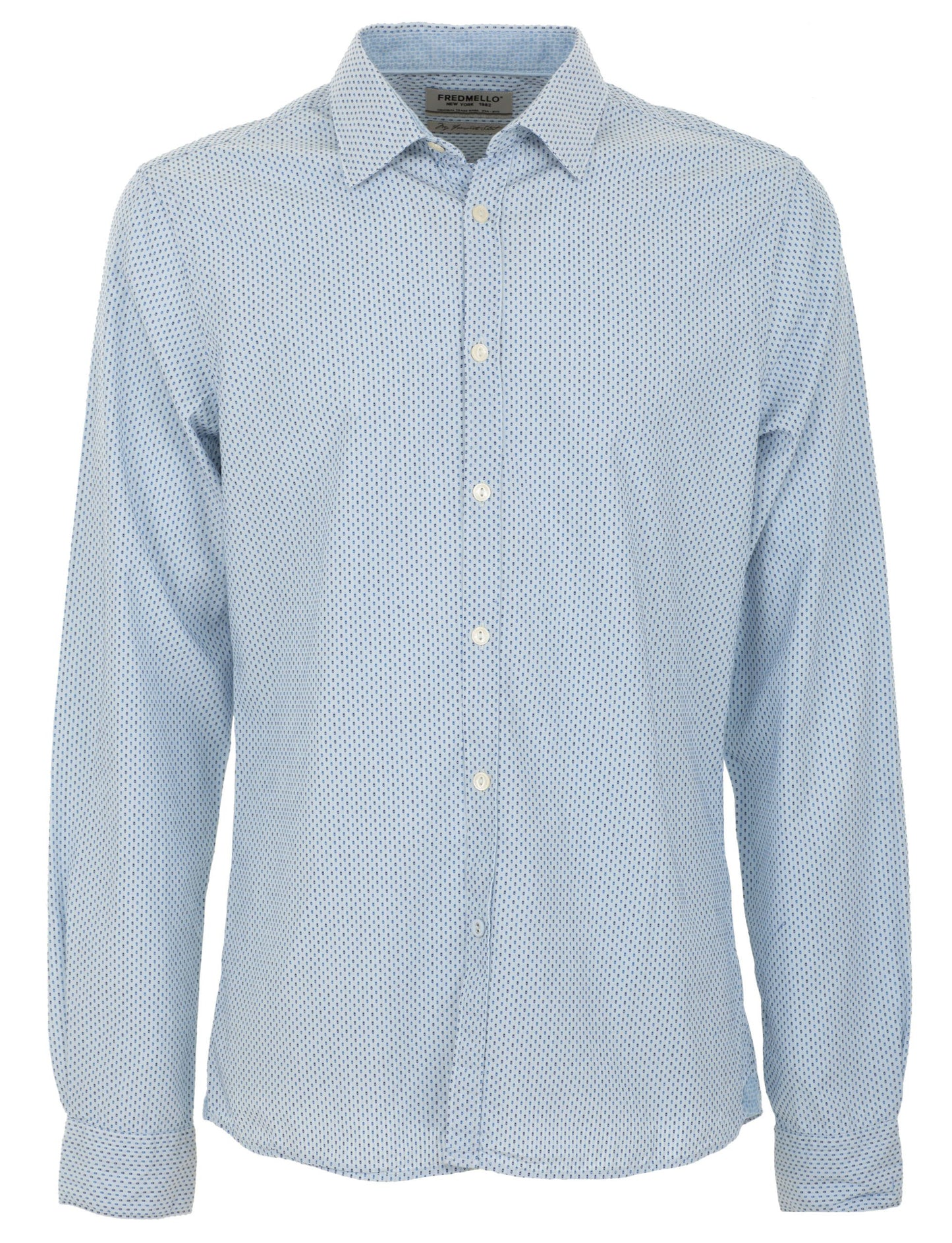 Fred Mello Light Blue Cotton Men Shirt