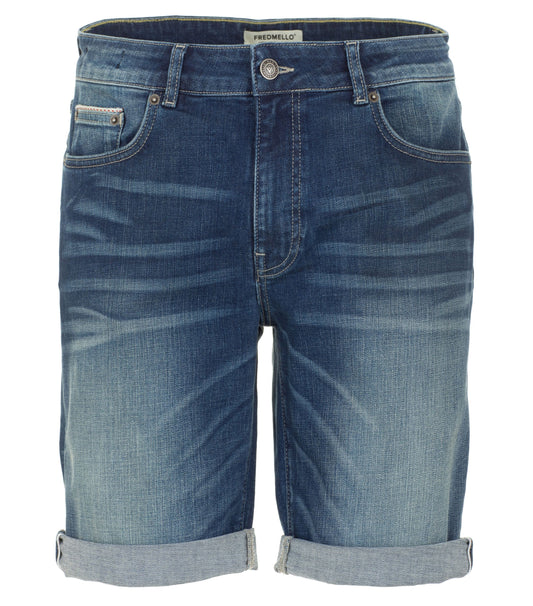 Fred Mello Blue Cotton Men Short