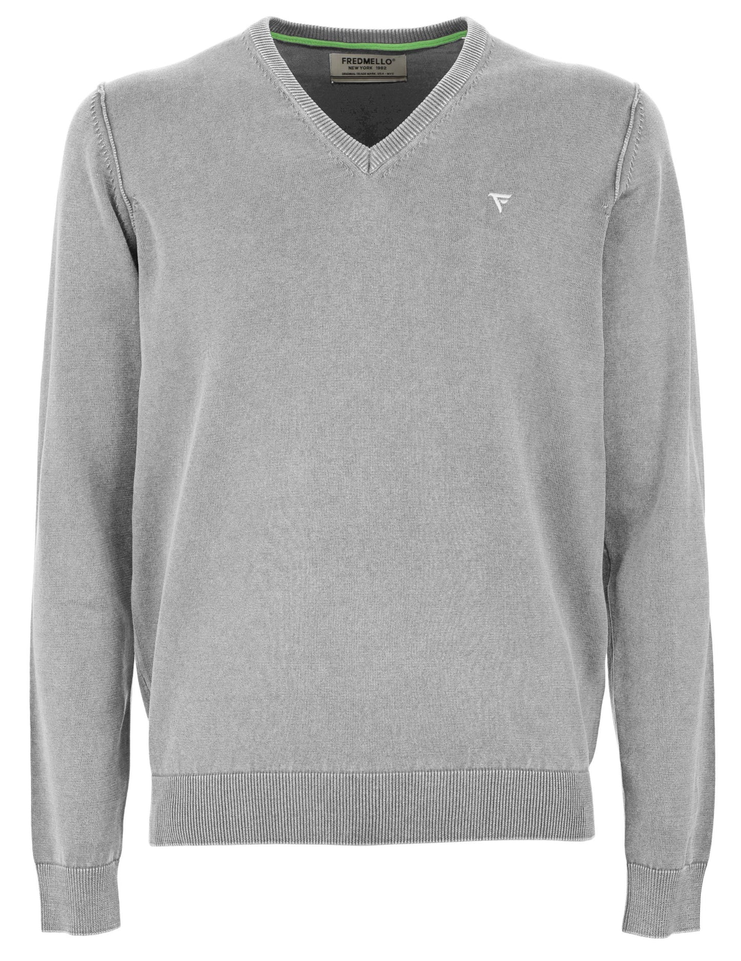 Fred Mello Gray Cotton Men Sweater