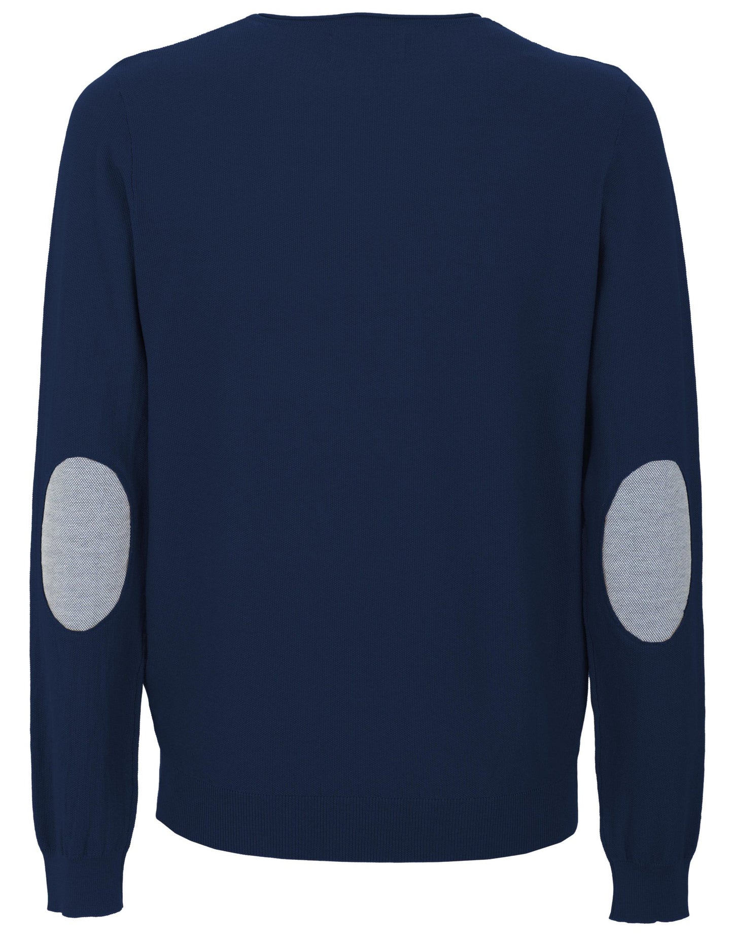 Fred Mello Cotton Blend Crew Neck Sweater with Elbow Patches