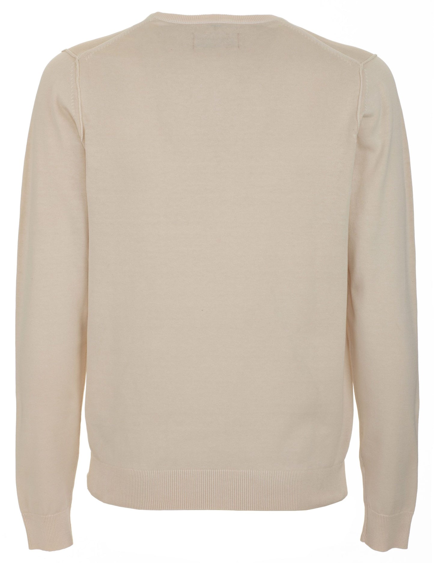 Fred Mello Beige Cotton Crew Neck Sweater with Logo