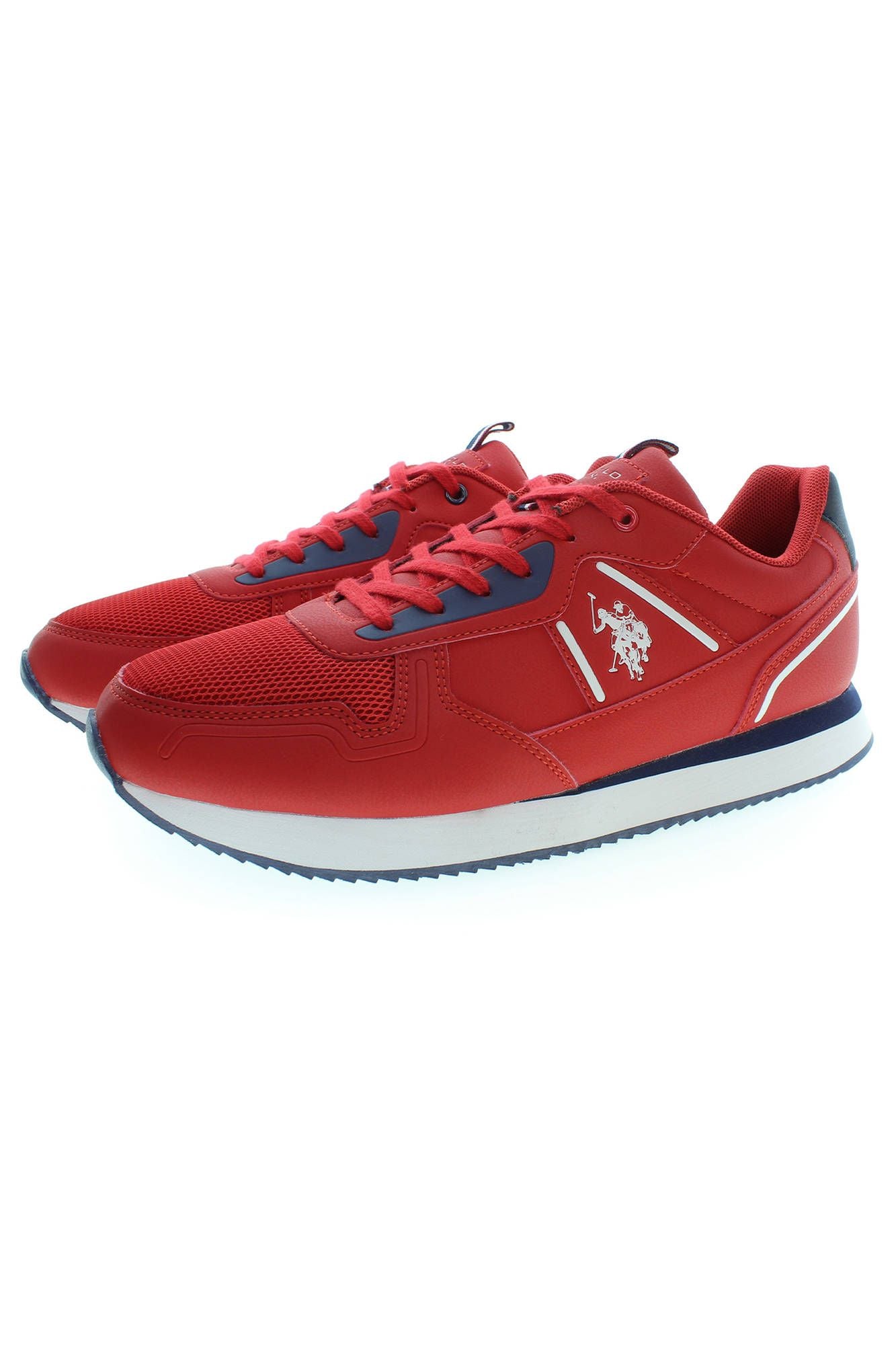 U.S. POLO ASSN. Vibrant Red Sports Sneakers with Contrasting Details