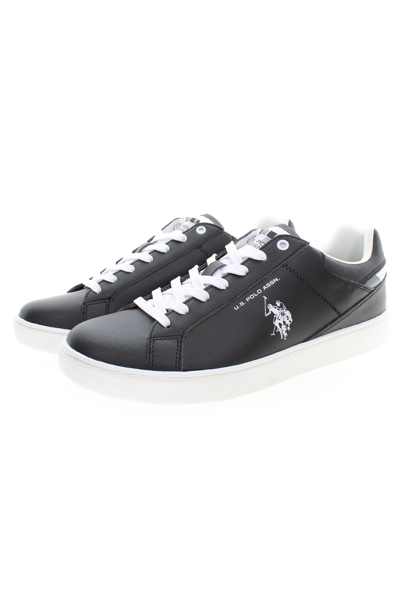 U.S. POLO ASSN. Sleek Black Laced Sports Sneakers