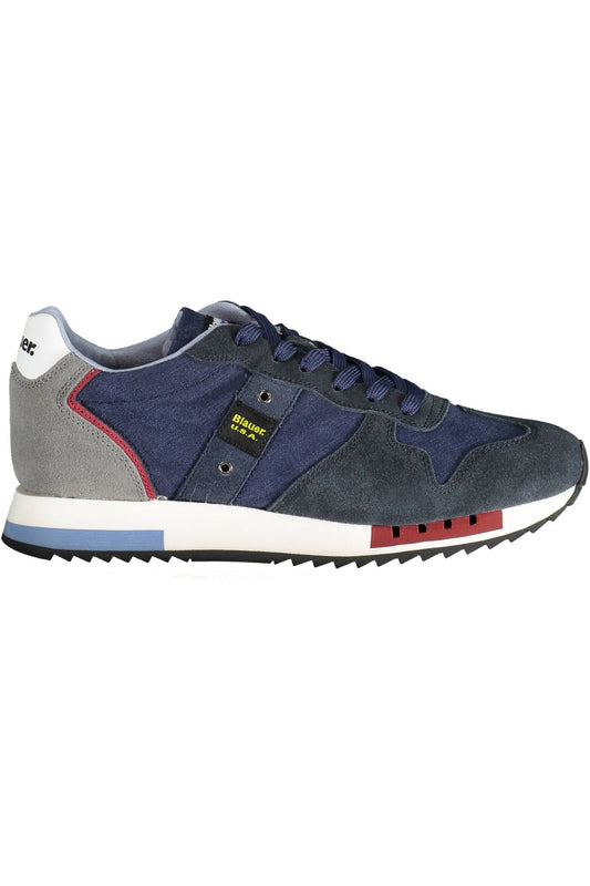 Blauer Sleek Blue Sports Sneakers with Contrast Detail