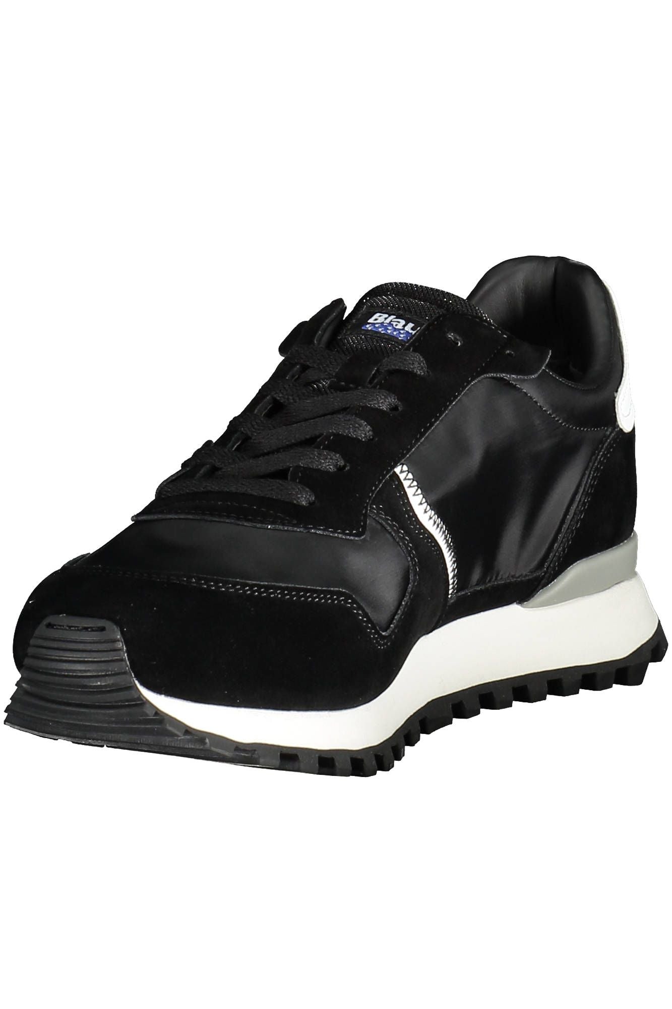 Blauer Sleek Black Sports Sneakers with Contrasting Details