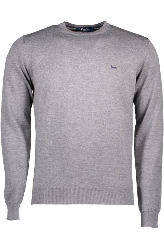 Harmont & Blaine Elegant Grey Wool Sweater with Designer Logo