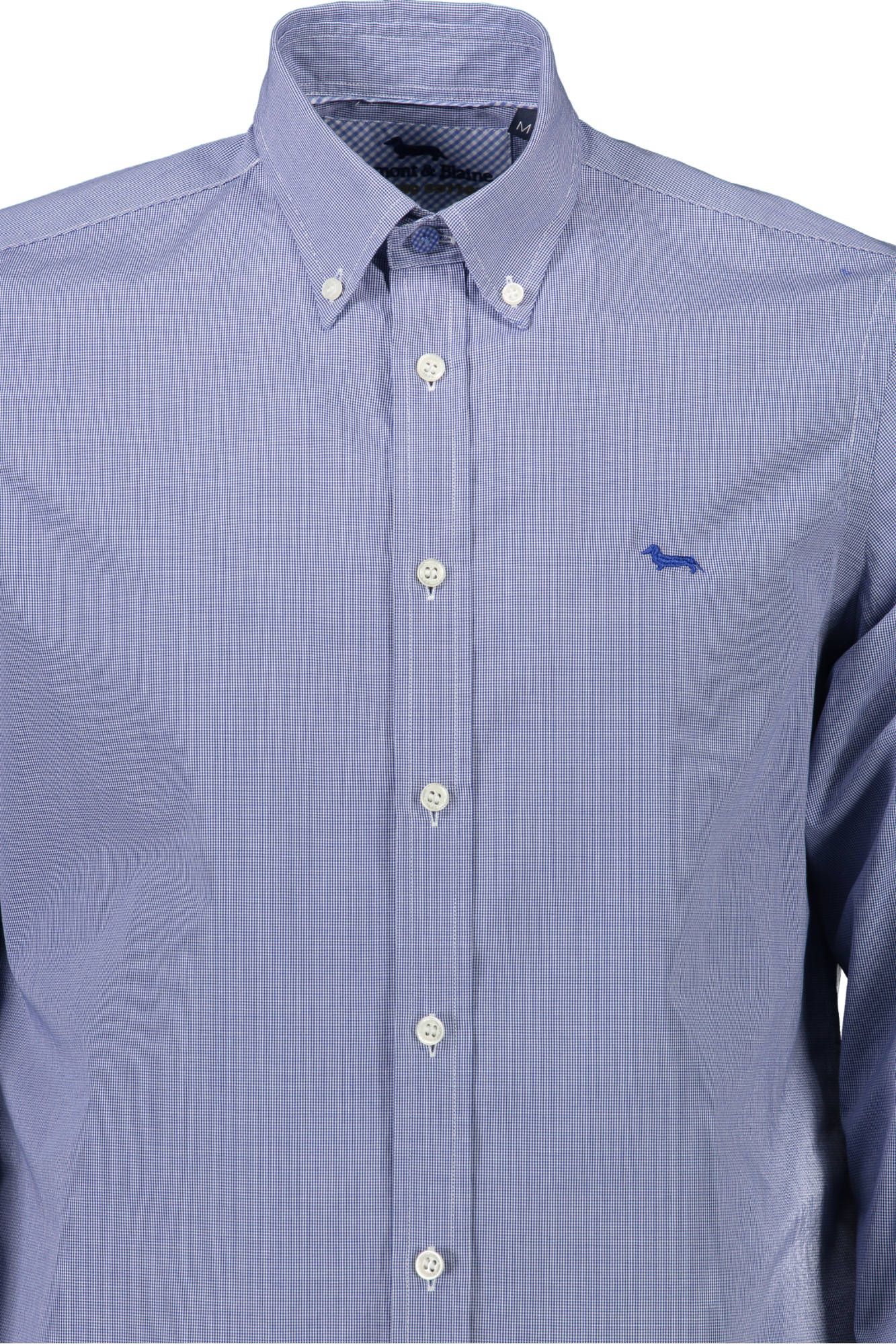 Harmont & Blaine Elegant Blue Button-Down Organic Cotton Shirt