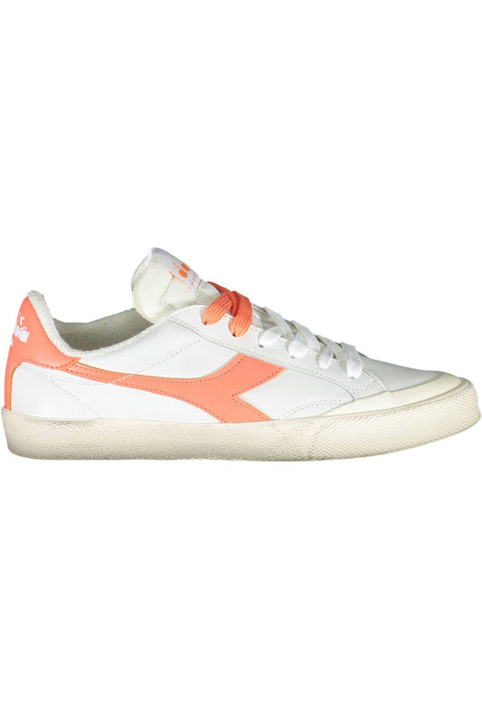 Diadora Elegant White Sneakers with Contrasting Laces