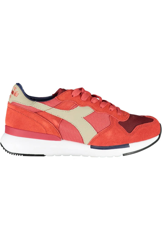 Diadora Sleek Red Athletic Sneakers with Contrasting Details