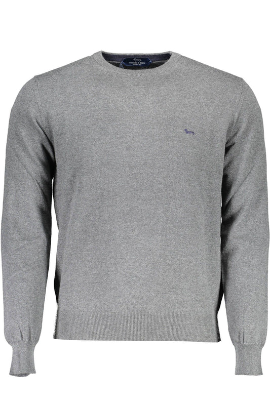 Harmont & Blaine Elegant Grey Cotton Round Neck Sweater