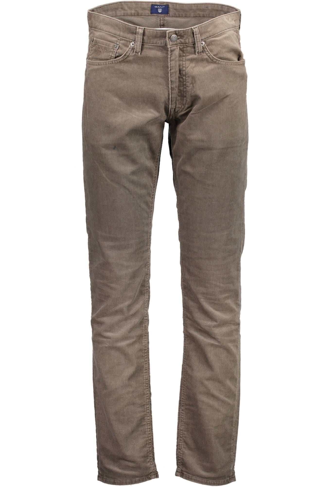 Gant Beige Classic Cotton Trousers with Logo Detail