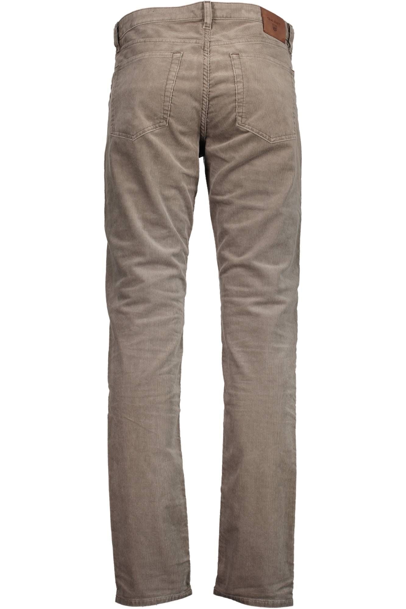 Gant Beige Classic Cotton Trousers with Logo Detail