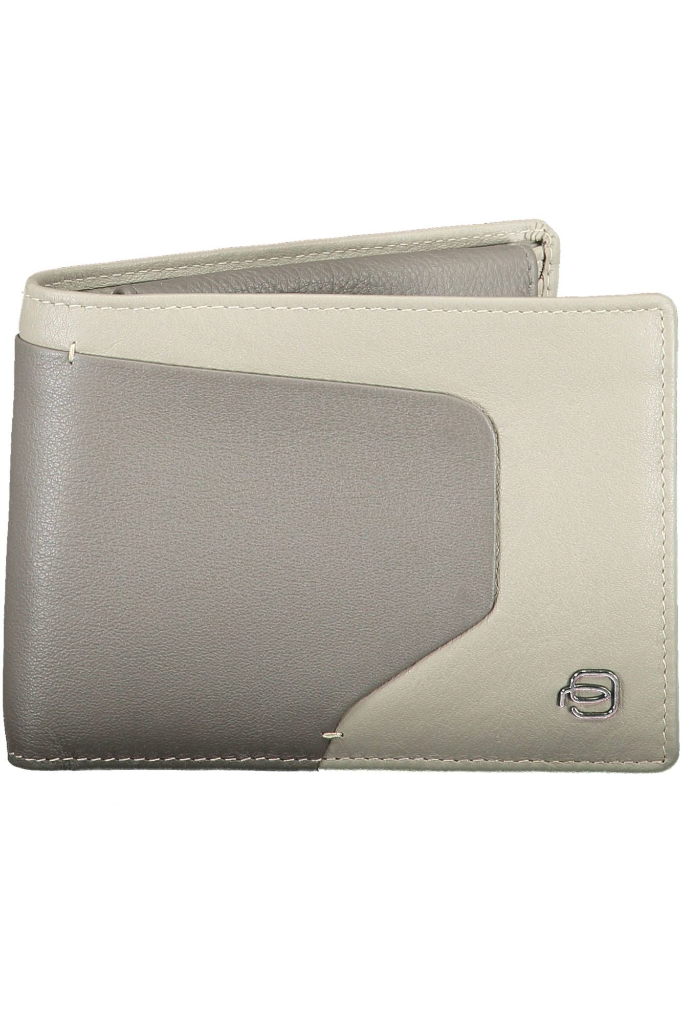 Piquadro Gray Leather Men Wallet