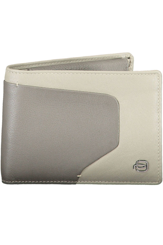 Piquadro Gray Leather Men Wallet