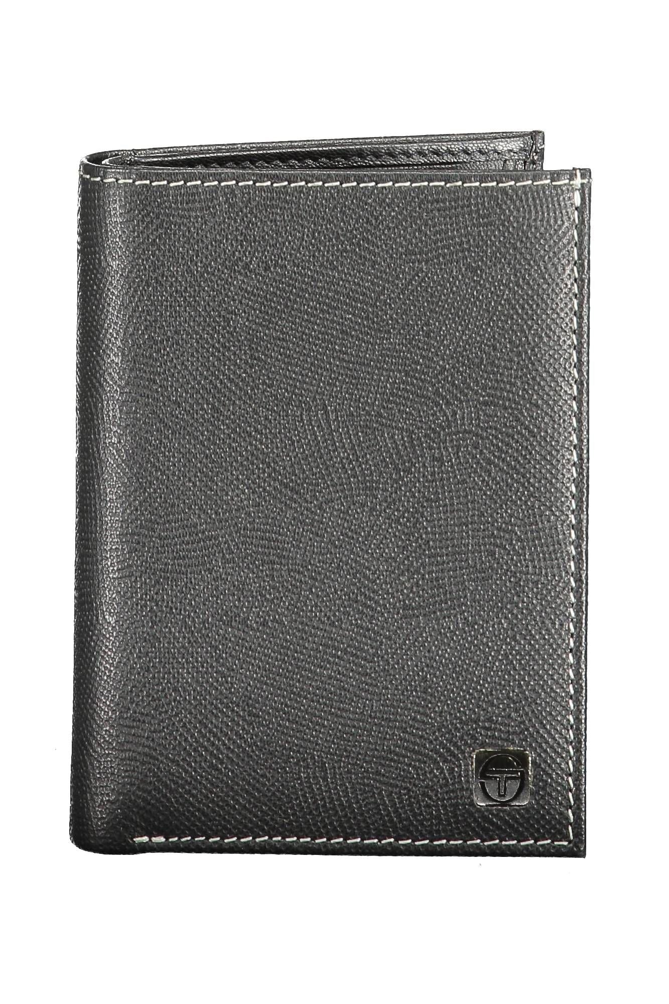 Sergio Tacchini Black Leather Men Wallet