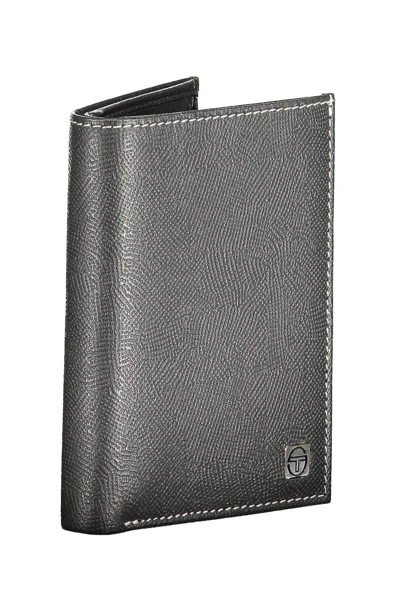 Sergio Tacchini Black Leather Men Wallet