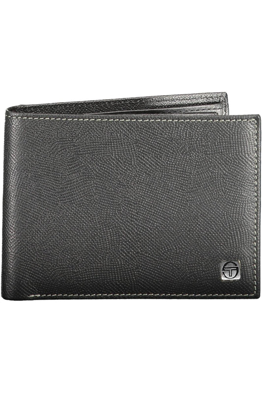 Sergio Tacchini Black Leather Men Wallet