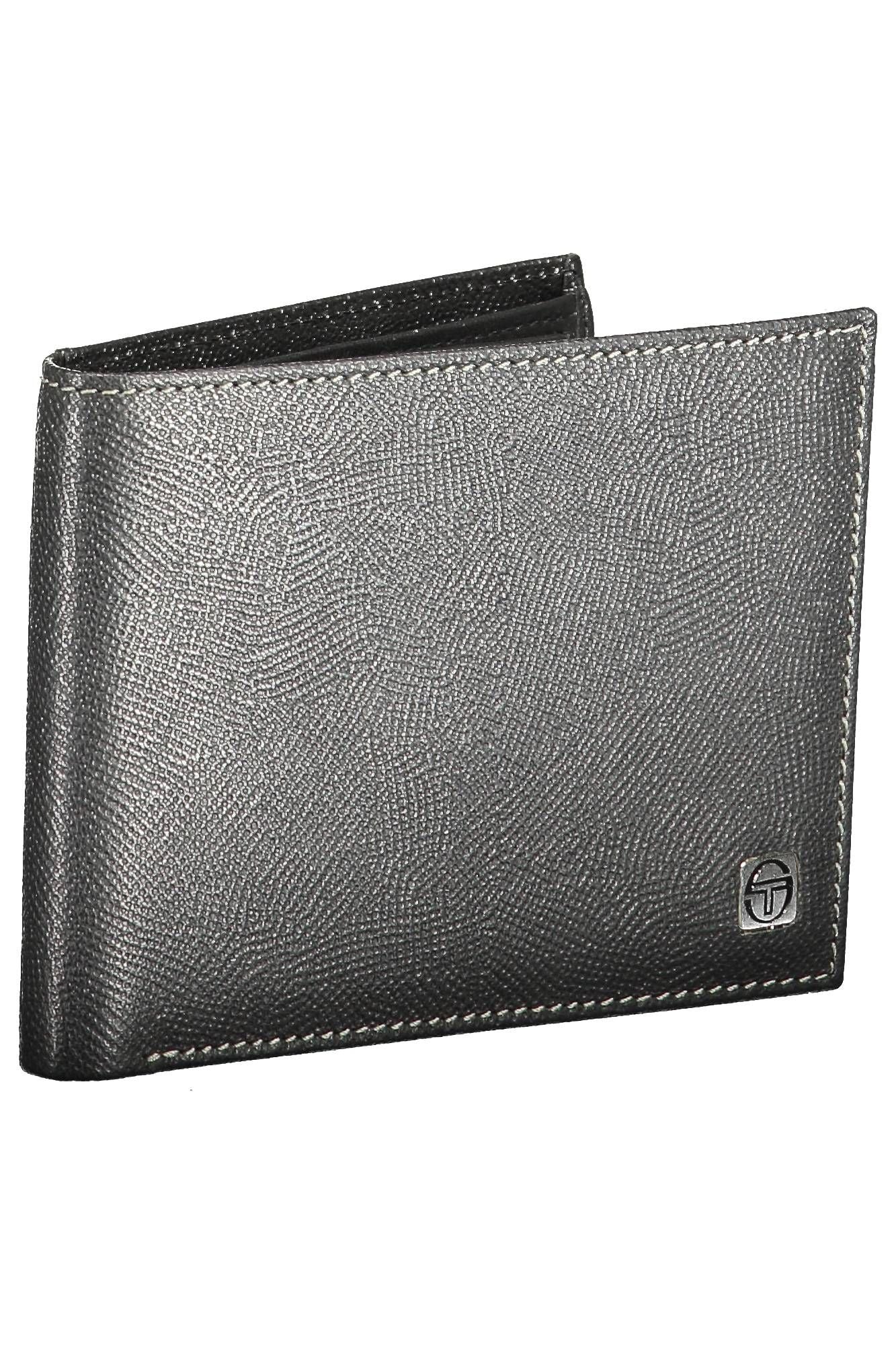 Sergio Tacchini Black Leather Men Wallet