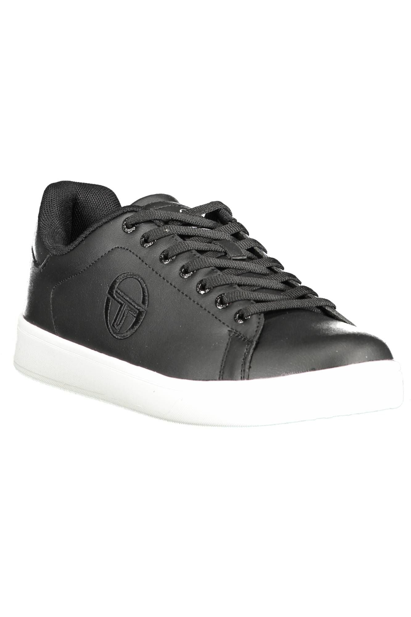 Sergio Tacchini Sleek Black Sneakers with Embroidery