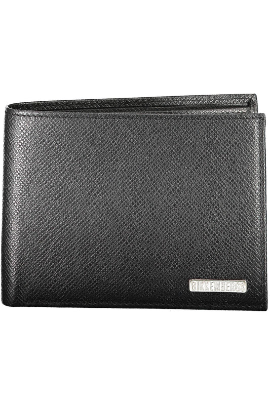 Bikkembergs Black Leather Men Wallet