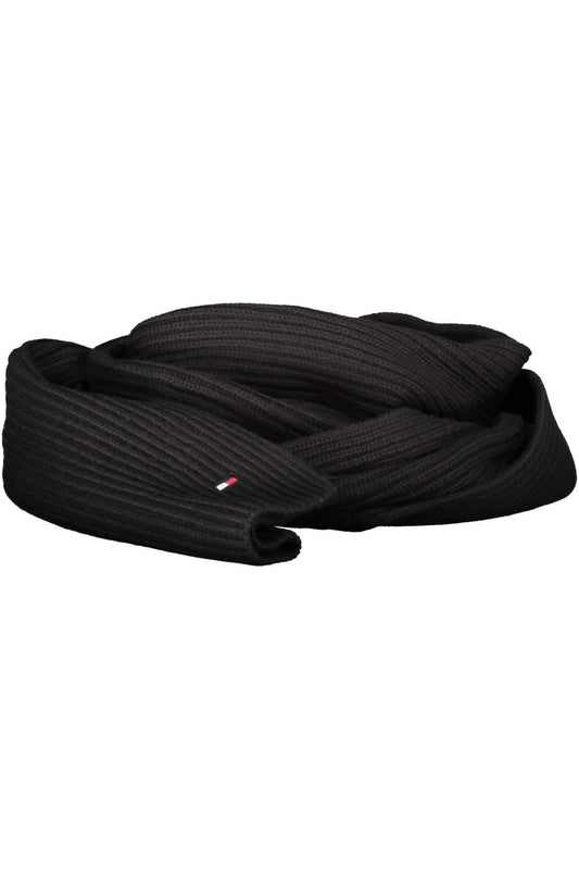 Tommy Hilfiger Black Cotton Men Scarf