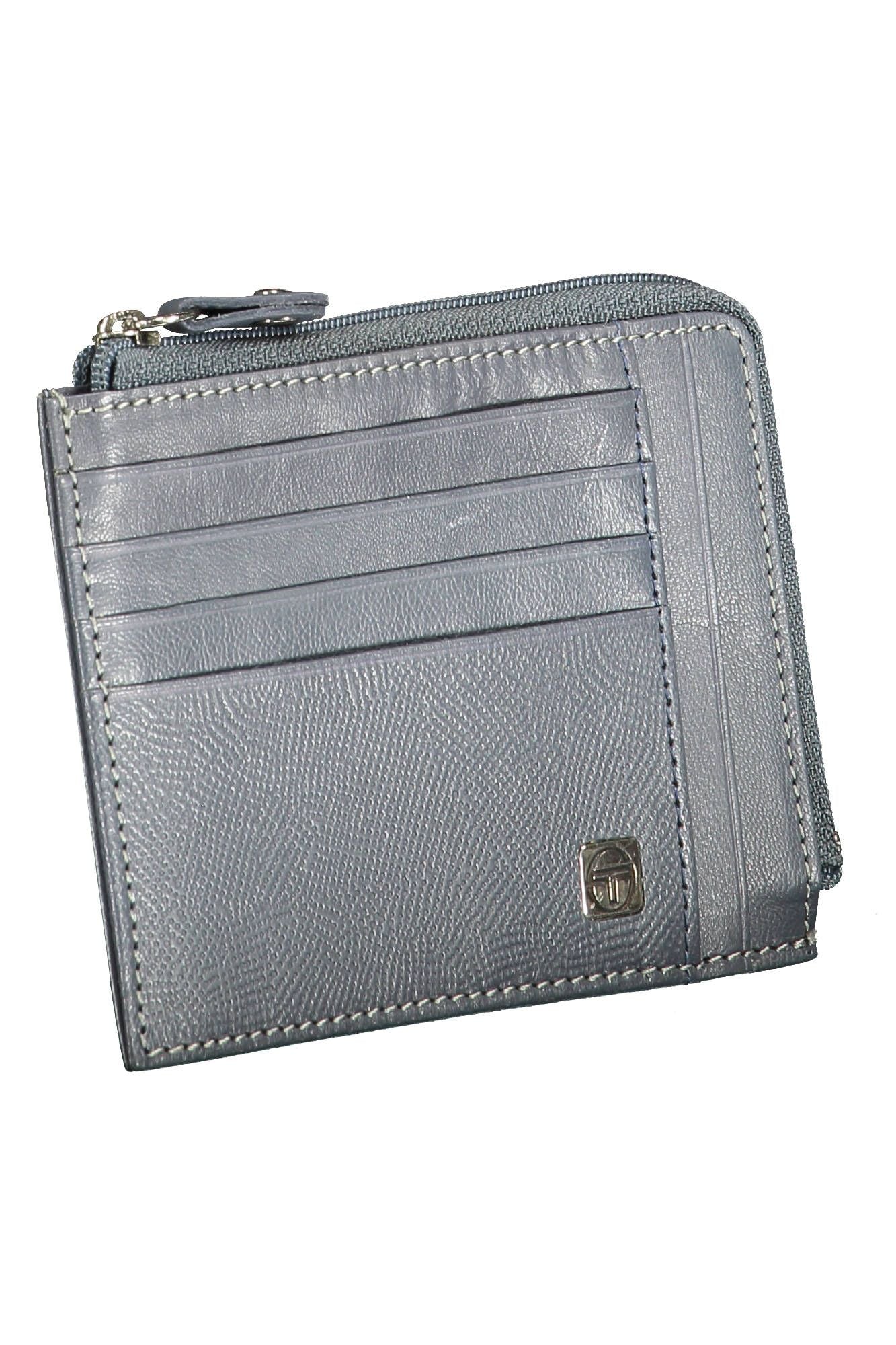 Sergio Tacchini Blue Leather Men Wallet