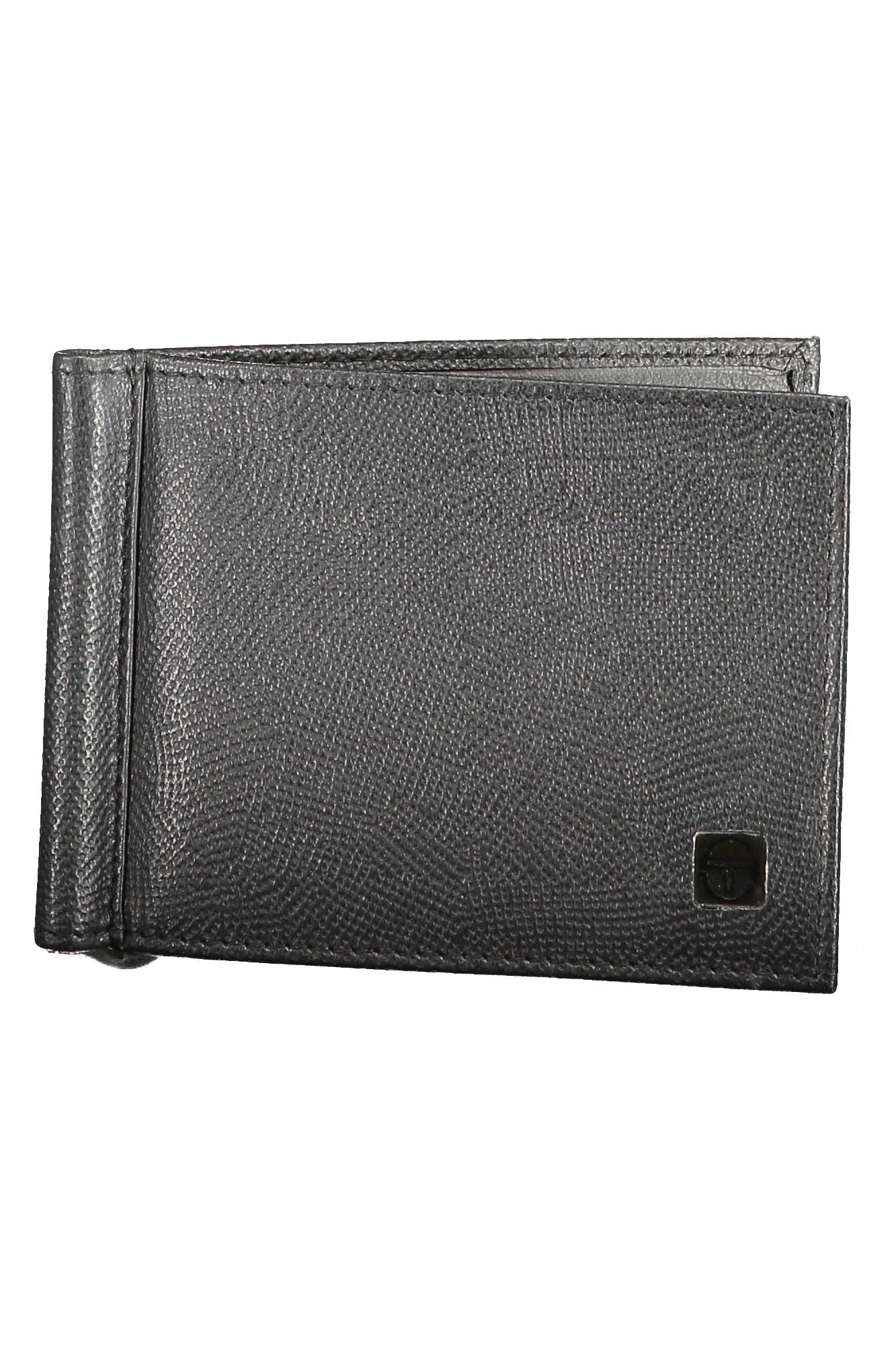 Sergio Tacchini Black Leather Men Wallet