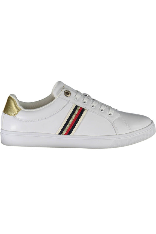 Tommy Hilfiger Sleek White Lace-Up Sports Sneakers