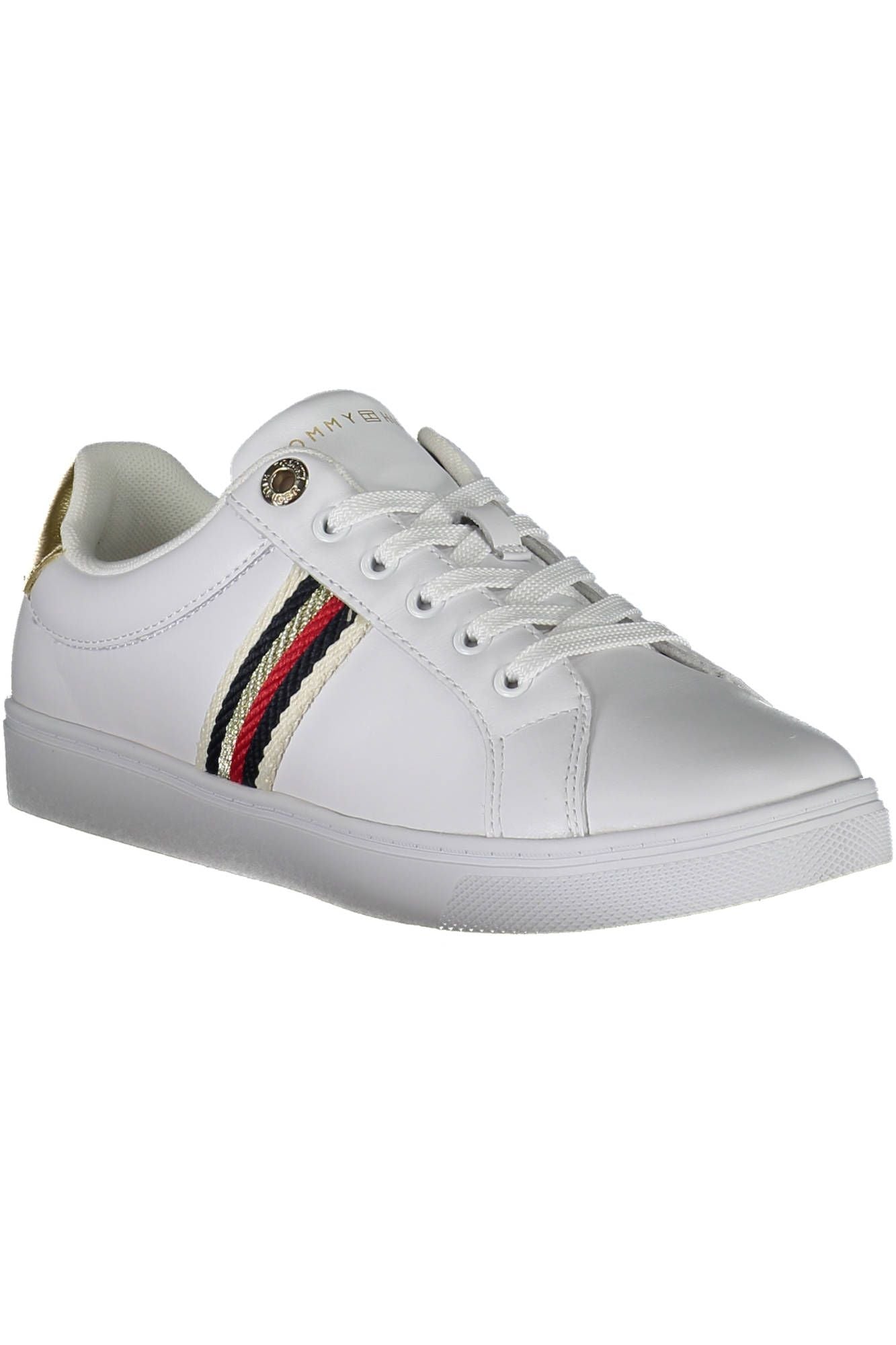 Tommy Hilfiger Sleek White Lace-Up Sports Sneakers