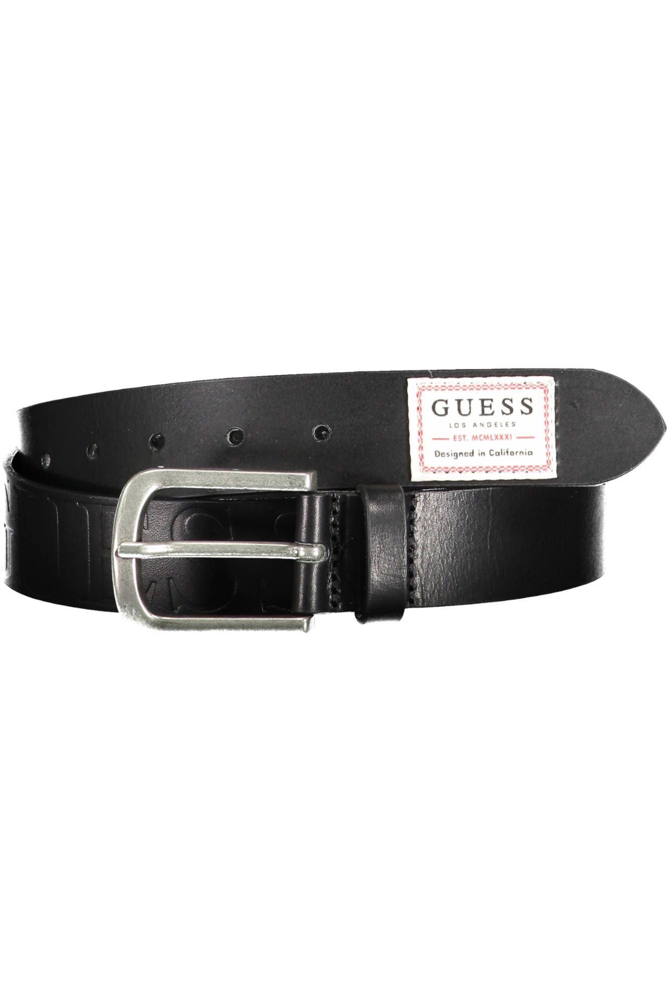 Guess Jeans Black Leather Men Belt