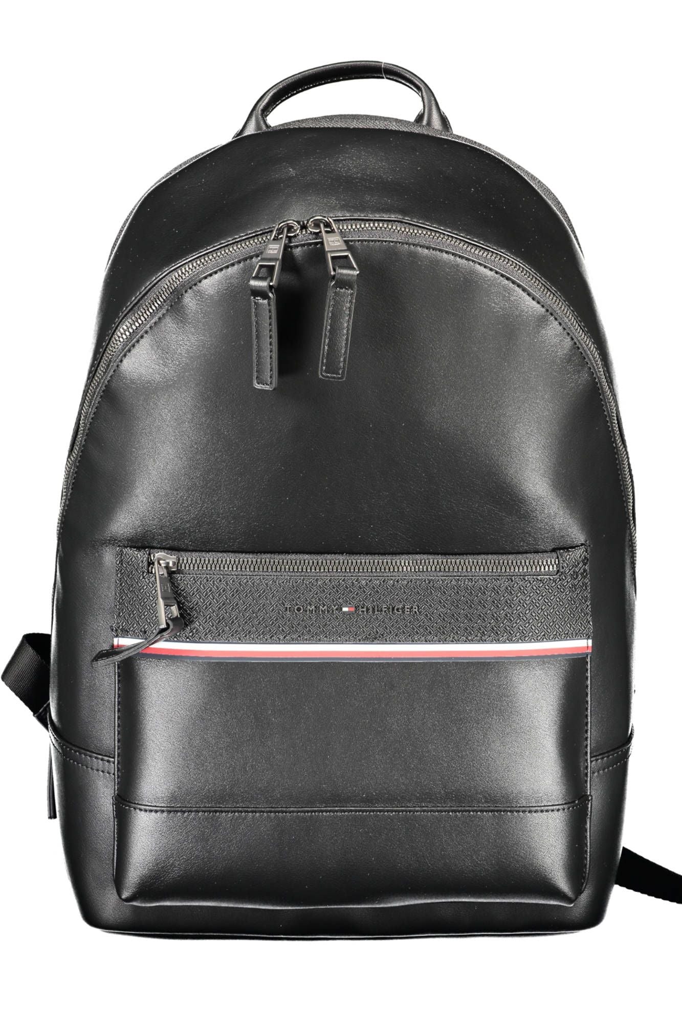 Tommy Hilfiger Black Polyester Men Backpack