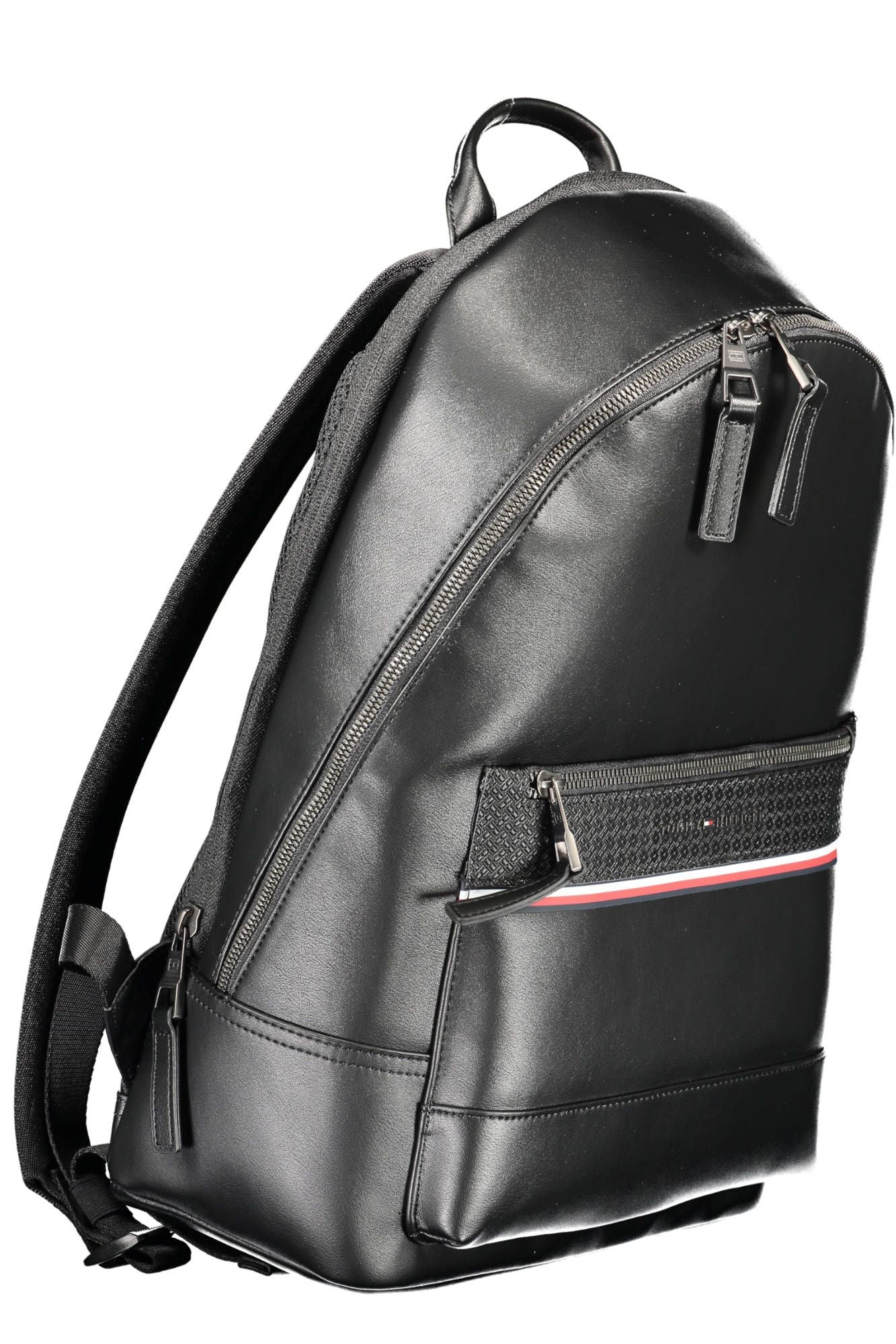 Tommy Hilfiger Black Polyester Men Backpack