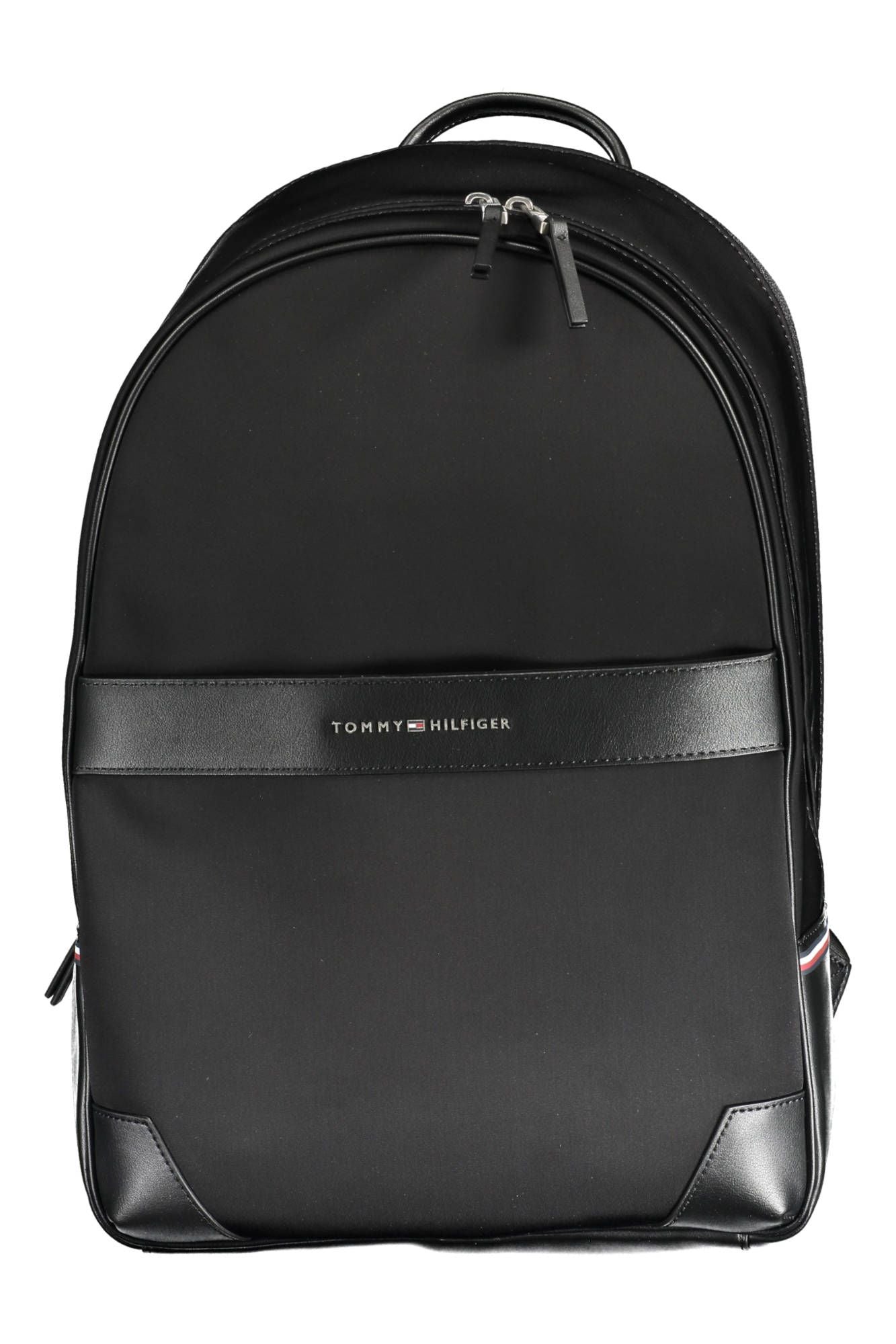 Tommy Hilfiger Black Polyester Men Backpack