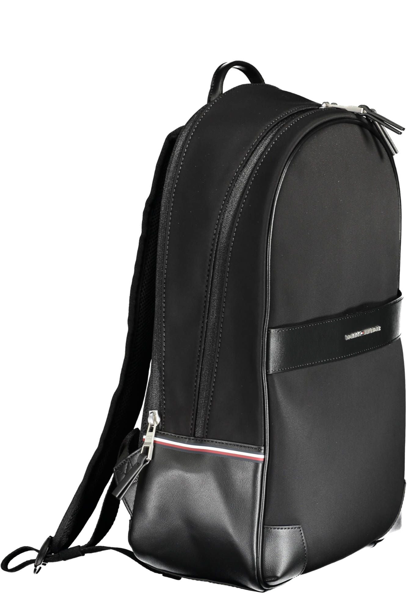 Tommy Hilfiger Black Polyester Men Backpack