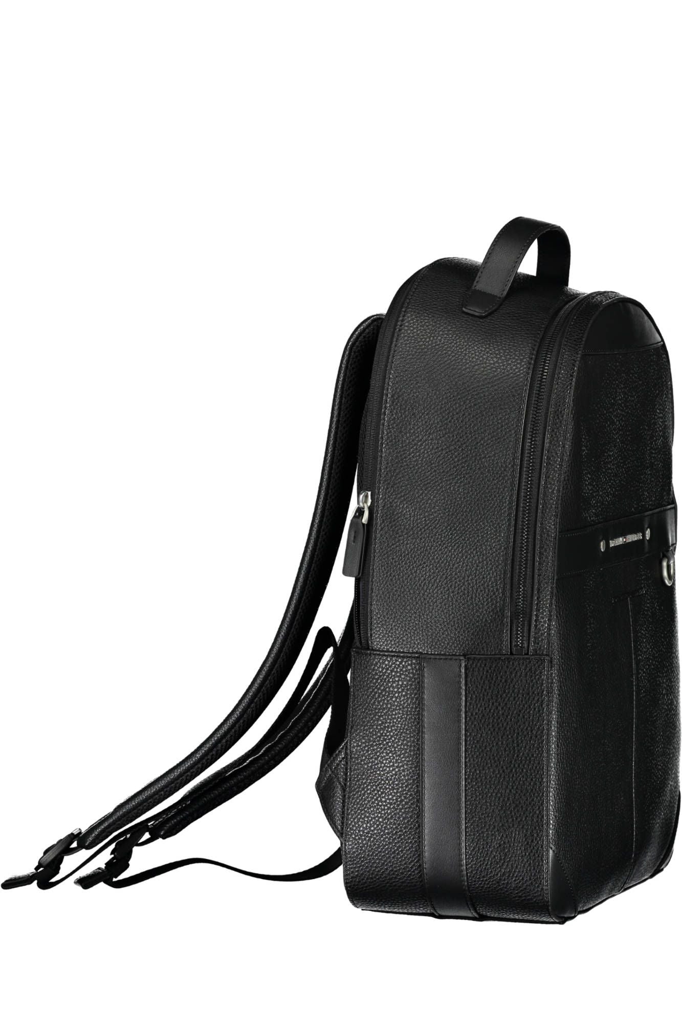 Tommy Hilfiger Black Polyurethane Men Backpack