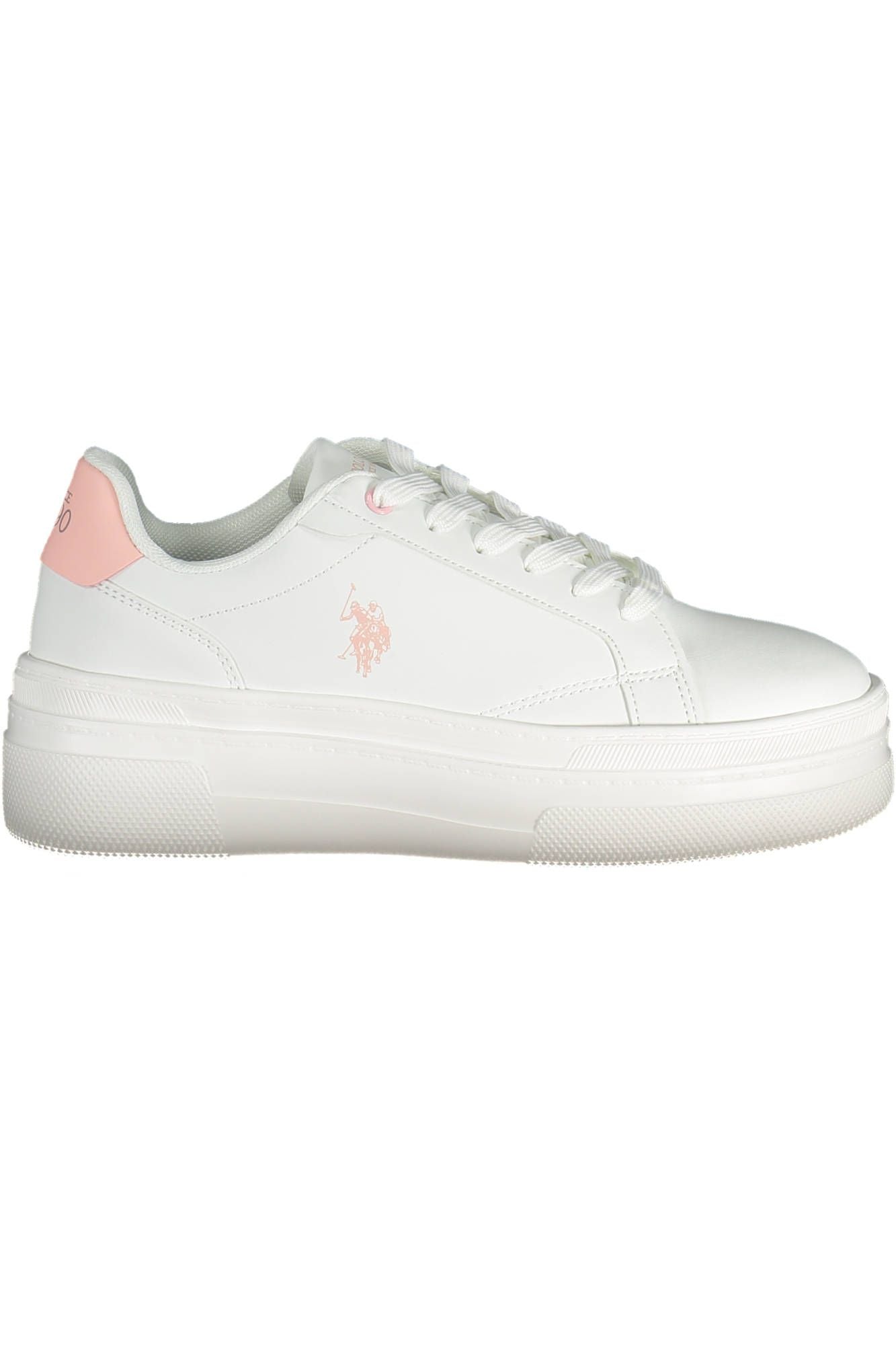 U.S. POLO ASSN. Elegant White Lace-Up Sports Sneakers