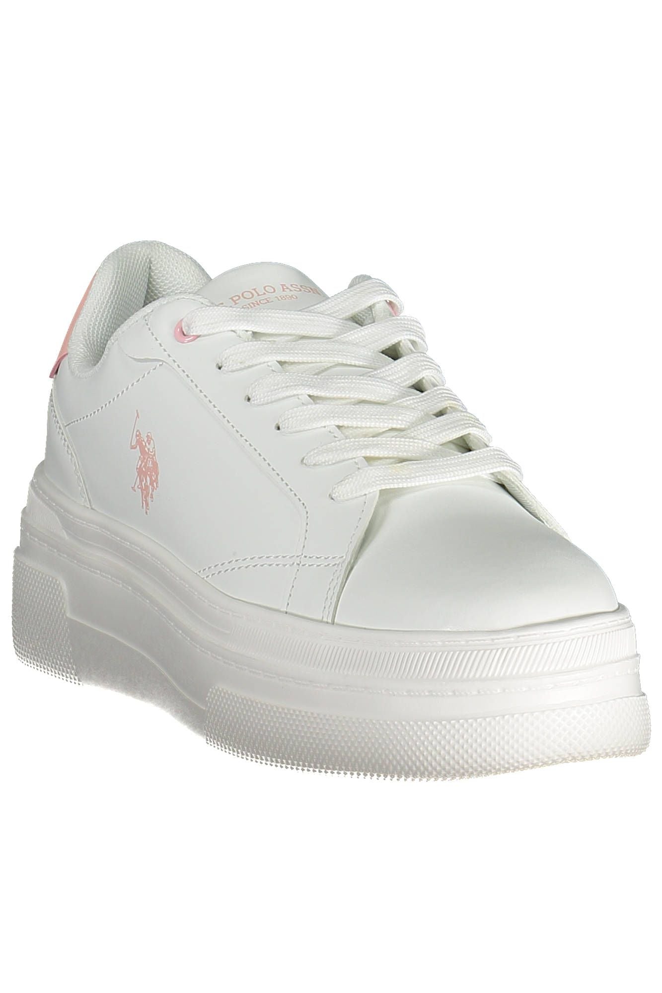 U.S. POLO ASSN. Elegant White Lace-Up Sports Sneakers