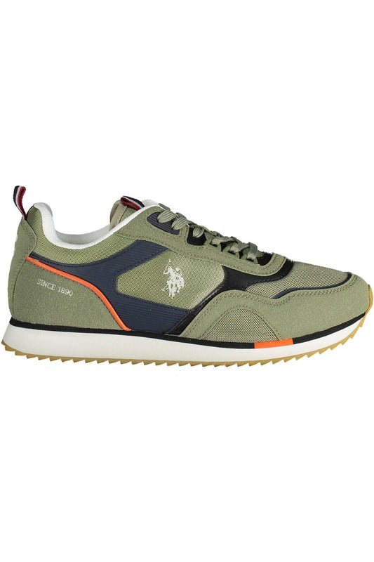 U.S. POLO ASSN. Green Lace-Up Sporty Sneakers with Logo Print