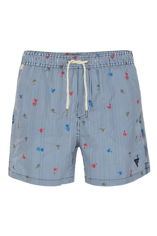 Fred Mello Light Blue Polyester Men Swim Short