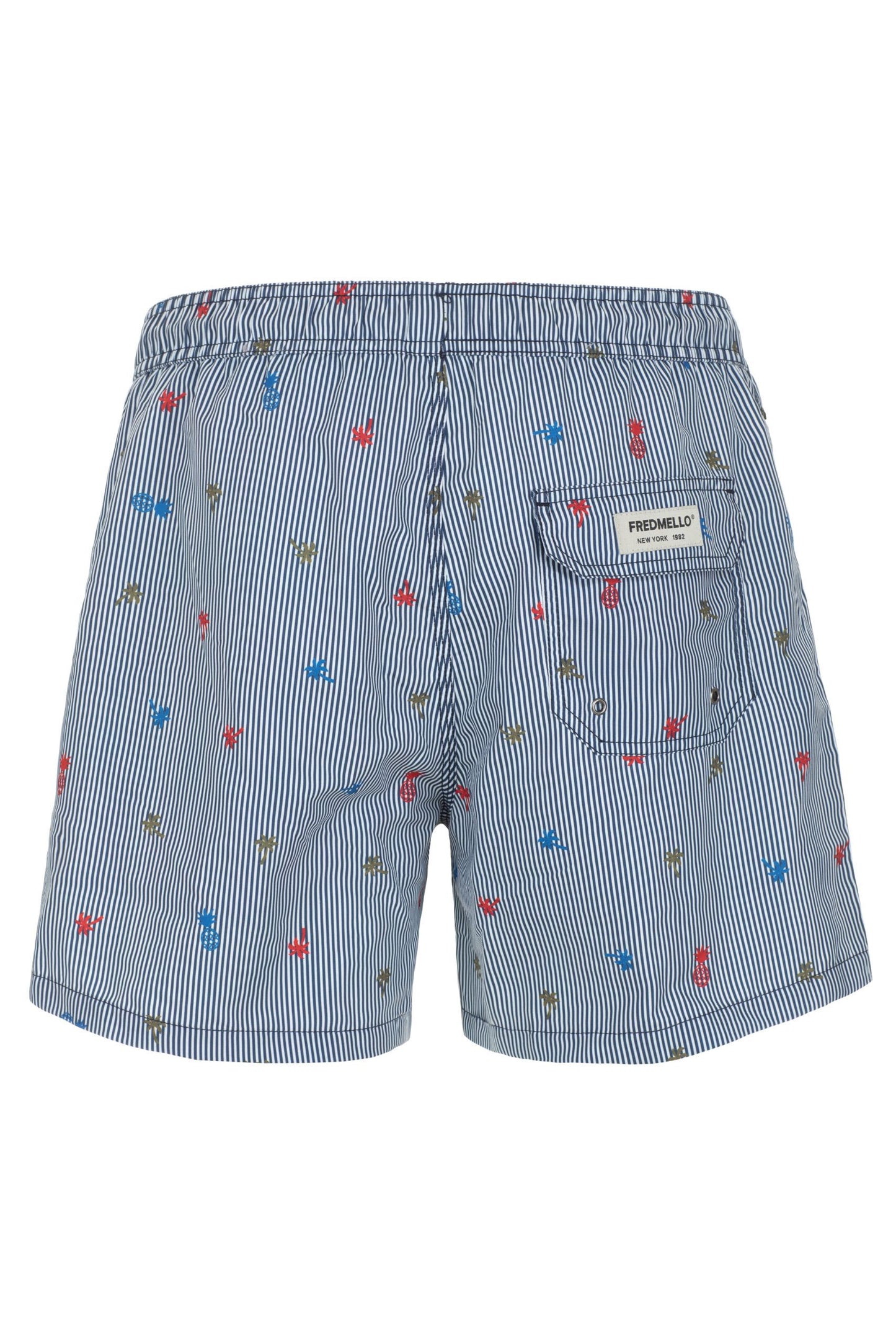 Fred Mello Light Blue Polyester Men Swim Short