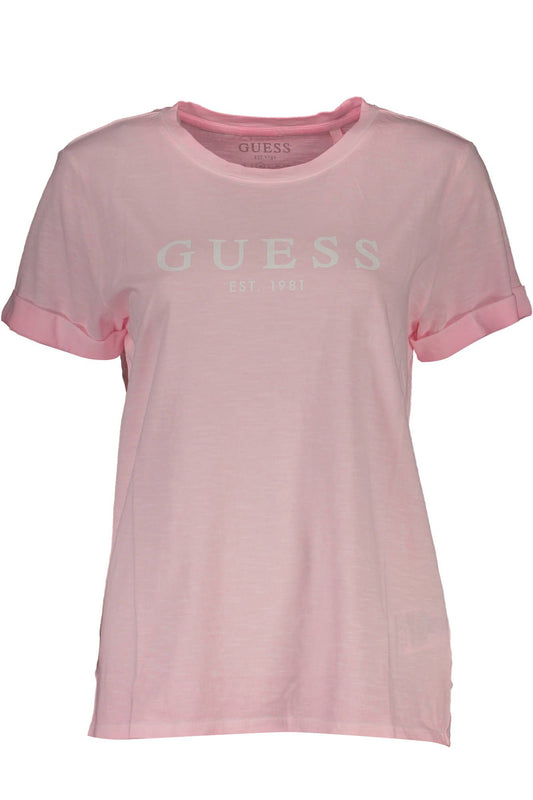 Guess Jeans Pink Cotton Women T-Shirt