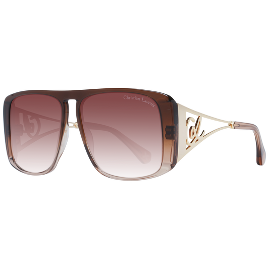 Christian Lacroix Elegant Brown Gradient Rectangle Sunglasses