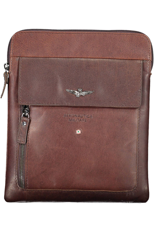 Aeronautica Militare Brown Polyester Men Shoulder Bag