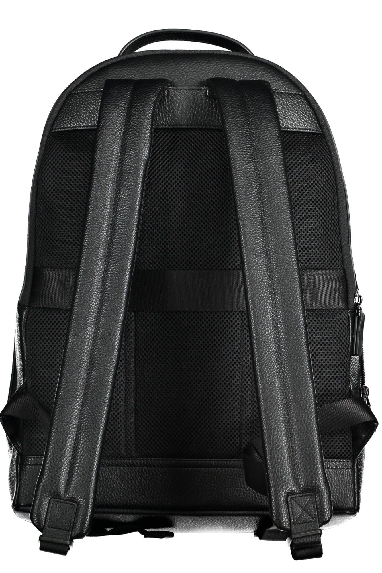 Tommy Hilfiger Black Polyurethane Men Backpack