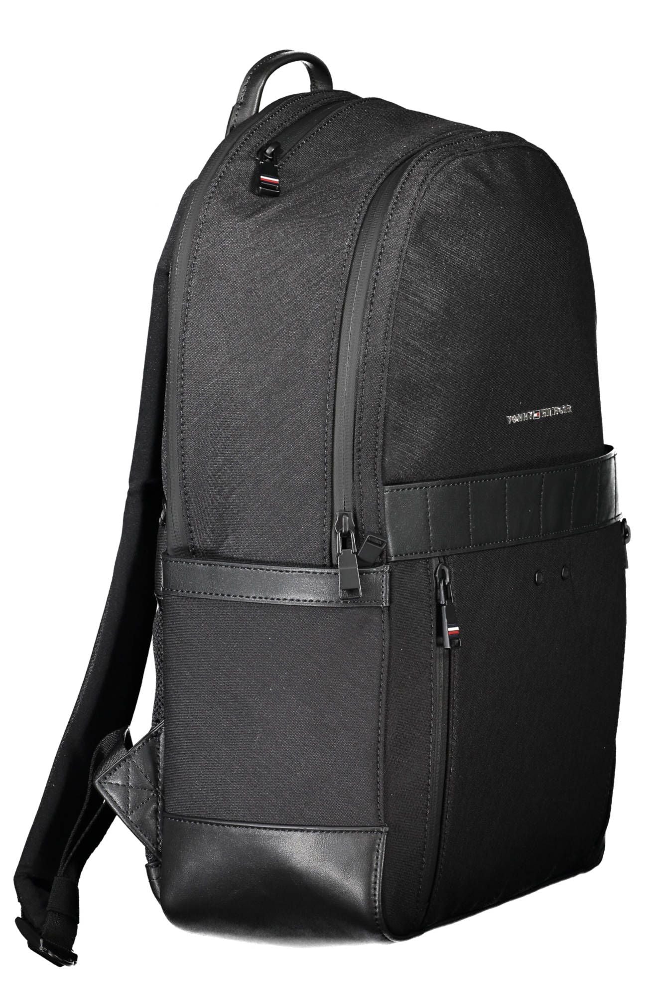 Tommy Hilfiger Black Nylon Men Backpack